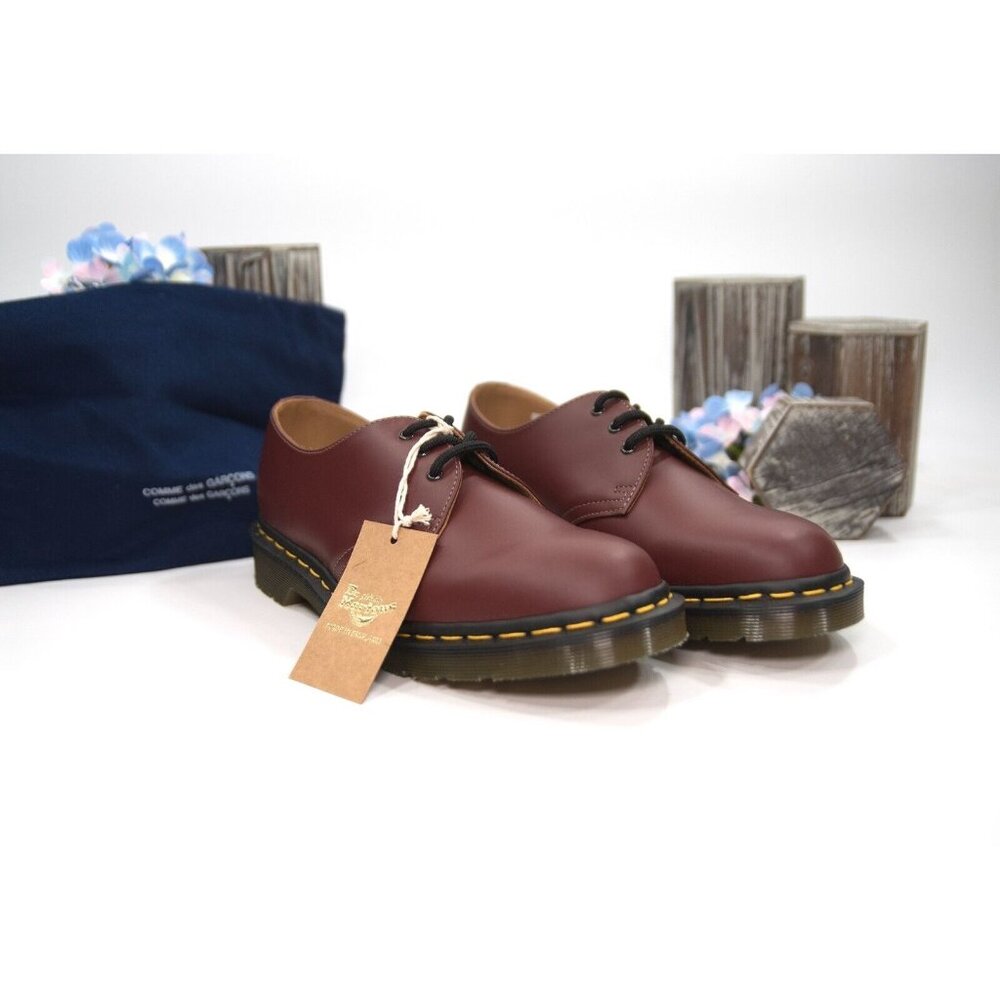 Dr. Martens Comme Des Garcons Cherry Lux Nappa Leather Oxford Shoes Size 9 NIB - Picture 1 of 9
